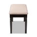 Baxton Studio Giovanni Modern and Contemporary Sand Fabric Upholstered and Dark Brown Finished Wood Dining Bench - RH038-Sand/Dark Brown-Dining Bench