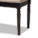 Baxton Studio Giovanni Modern and Contemporary Sand Fabric Upholstered and Dark Brown Finished Wood Dining Bench - RH038-Sand/Dark Brown-Dining Bench