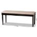 Baxton Studio Giovanni Modern and Contemporary Sand Fabric Upholstered and Dark Brown Finished Wood Dining Bench - RH038-Sand/Dark Brown-Dining Bench