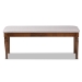 Baxton Studio Giovanni Modern and Contemporary Grey Fabric Upholstered and Walnut Brown Finished Wood Dining Bench - RH038-Grey/Walnut-Dining Bench