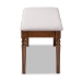 Baxton Studio Giovanni Modern and Contemporary Grey Fabric Upholstered and Walnut Brown Finished Wood Dining Bench - RH038-Grey/Walnut-Dining Bench