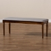 Baxton Studio Giovanni Modern and Contemporary Grey Fabric Upholstered and Walnut Brown Finished Wood Dining Bench - RH038-Grey/Walnut-Dining Bench