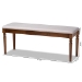 Baxton Studio Giovanni Modern and Contemporary Grey Fabric Upholstered and Walnut Brown Finished Wood Dining Bench - RH038-Grey/Walnut-Dining Bench