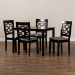 Baxton Studio Henry Modern and Contemporary Grey Fabric Upholstered and Dark Brown Finished Wood 5-Piece Dining Set - RH335C-Grey/Dark Brown-5PC Dining Set