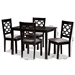 Baxton Studio Henry Modern and Contemporary Grey Fabric Upholstered and Dark Brown Finished Wood 5-Piece Dining Set - RH335C-Grey/Dark Brown-5PC Dining Set