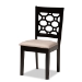 Baxton Studio Gabriel Modern and Contemporary Sand Fabric Upholstered and Dark Brown Finished Wood 6-Piece Dining Set - RH335C-Sand/Dark Brown-6PC Dining Set
