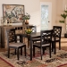 Baxton Studio Henry Modern and Contemporary Sand Fabric Upholstered and Dark Brown Finished Wood 5-Piece Dining Set - RH335C-Sand/Dark Brown-5PC Dining Set
