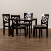 Baxton Studio Henry Modern and Contemporary Sand Fabric Upholstered and Dark Brown Finished Wood 5-Piece Dining Set - RH335C-Sand/Dark Brown-5PC Dining Set