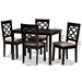 Baxton Studio Henry Modern and Contemporary Sand Fabric Upholstered and Dark Brown Finished Wood 5-Piece Dining Set - RH335C-Sand/Dark Brown-5PC Dining Set