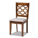 Baxton Studio Gabriel Modern and Contemporary Grey Fabric Upholstered and Walnut Brown Finished Wood 6-Piece Dining Set - RH335C-Grey/Walnut-6PC Dining Set