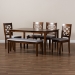 Baxton Studio Gabriel Modern and Contemporary Grey Fabric Upholstered and Walnut Brown Finished Wood 6-Piece Dining Set - RH335C-Grey/Walnut-6PC Dining Set