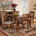 Baxton Studio Henry Modern and Contemporary Grey Fabric Upholstered and Walnut Brown Finished Wood 5-Piece Dining Set - RH335C-Grey/Walnut-5PC Dining Set
