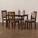 Baxton Studio Henry Modern and Contemporary Grey Fabric Upholstered and Walnut Brown Finished Wood 5-Piece Dining Set - RH335C-Grey/Walnut-5PC Dining Set
