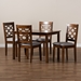 Baxton Studio Henry Modern and Contemporary Grey Fabric Upholstered and Walnut Brown Finished Wood 5-Piece Dining Set - RH335C-Grey/Walnut-5PC Dining Set