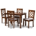 Baxton Studio Henry Modern and Contemporary Grey Fabric Upholstered and Walnut Brown Finished Wood 5-Piece Dining Set - RH335C-Grey/Walnut-5PC Dining Set