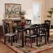 Baxton Studio Salem Modern and Contemporary Grey Fabric Upholstered and Dark Brown Finished Wood 7-Piece Dining Set - RH1017C-Grey/Dark Brown-7PC Dining Set