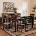 Baxton Studio Salem Modern and Contemporary Grey Fabric Upholstered and Dark Brown Finished Wood 7-Piece Dining Set - RH1017C-Grey/Dark Brown-7PC Dining Set