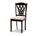 Baxton Studio Salem Modern and Contemporary Sand Fabric Upholstered and Dark Brown Finished Wood 7-Piece Dining Set - RH1017C-Sand/Dark Brown-7PC Dining Set