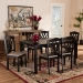 Baxton Studio Salem Modern and Contemporary Sand Fabric Upholstered and Dark Brown Finished Wood 7-Piece Dining Set - RH1017C-Sand/Dark Brown-7PC Dining Set
