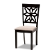 Baxton Studio Dallas Modern and Contemporary Sand Fabric Upholstered and Dark Brown Finished Wood 7-Piece Dining Set - RH1019C-Sand/Dark Brown-7PC Dining Set