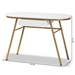 Baxton Studio Mabel Modern and Contemporary Gold Finished Metal Console Table With Faux Marble Tabletop - WS-12221-Console