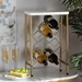 Baxton Studio Ramona Modern and Contemporary Gold Finished Metal Wine Rack With Faux Marble Tabletop - WS-12223-Wine Rack
