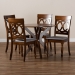 Baxton Studio Jessie Modern and Contemporary Grey Fabric Upholstered and Walnut Brown Finished Wood 5-Piece Dining Set - Jessie-Grey/Walnut-5PC Dining Set