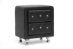 Baxton Studio Stella Crystal Tufted Black Upholstered Modern Nightstand