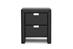 Baxton Studio Frey Black Upholstered Modern Nightstand - BBT3089-Black-NS