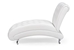 Baxton Studio Pease Contemporary White Faux Leather Upholstered Crystal Button Tufted Chaise Lounge  One (1) Chaise - BBT5187-White-Chaise