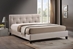 Baxton Studio Annette Light Beige Linen Modern Bed with Upholstered Headboard - Queen Size