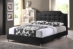 Baxton Studio Carlotta Black Modern Bed with Upholstered Headboard - Queen Size