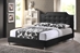 Baxton Studio Carlotta Black Modern Bed with Upholstered Headboard - King Size