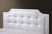 Baxton Studio Carlotta White Modern Bed with Upholstered Headboard - Full Size - BBT6376-White-Full