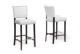 Baxton Studio Aries White Modern Bar Stool with Nail Head Trim (Set of 2)