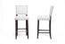 Baxton Studio Aries White Modern Bar Stool with Nail Head Trim (Set of 2) - BBT5112 Bar Stool-White