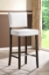 Baxton Studio Aries White Modern Bar Stool with Nail Head Trim (Set of 2) - BBT5112 Bar Stool-White