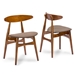 Baxton Studio Flamingo Mid-Century Dark Walnut Wood Dining Chair (Set of 2)