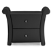 Baxton Studio  Victoria Matte Black PU Leather 2 Storage Drawers Nightstand Bedside Table