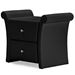 Baxton Studio  Victoria Matte Black PU Leather 2 Storage Drawers Nightstand Bedside Table - BBT3111A1-Black-NS