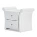 Baxton Studio  Victoria Matte White PU Leather 2 Storage Drawers Nightstand Bedside Table - BBT3111A1-White-NS