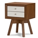 Baxton Studio  Warwick Two-tone Walnut and White Modern Accent Table and Nightstand - ST-005-AT Walnut/White