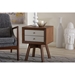 Baxton Studio  Warwick Two-tone Walnut and White Modern Accent Table and Nightstand - ST-005-AT Walnut/White
