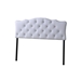 Baxton Studio Rita Modern and Contemporary Full Size White Faux Leather Upholstered Button-tufted Scalloped Headboard
