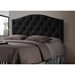Baxton Studio Myra Modern and Contemporary Full Size Black Faux Leather Upholstered Button-tufted Scalloped Headboard - BBT6505-Black-Full HB