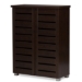 Baxton Studio Adalwin Modern and Contemporary 2-Door Dark Brown Wooden Entryway Shoes Storage Cabinet - SC863522-Wenge