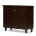 Baxton Studio Winda Modern and Contemporary 2-Door Dark Brown Wooden Entryway Shoes Storage Cabinet - SC864572 B-Wenge