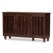 Baxton Studio Fernanda Modern and Contemporary 3-Door Oak Brown Wooden Entryway Shoes Storage Wide Cabinet - SC864573 A-Dirty Oak