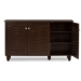 Baxton Studio Winda Modern and Contemporary 3-Door Dark Brown Wooden Entryway Shoes Storage Cabinet - SC864573 B-Wenge