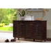 Baxton Studio Winda Modern and Contemporary 3-Door Dark Brown Wooden Entryway Shoes Storage Cabinet - SC864573 B-Wenge